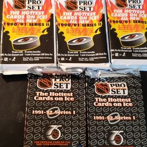 5 PACKS NHL PRO SET CARDS 1990/91 AND 1991/92